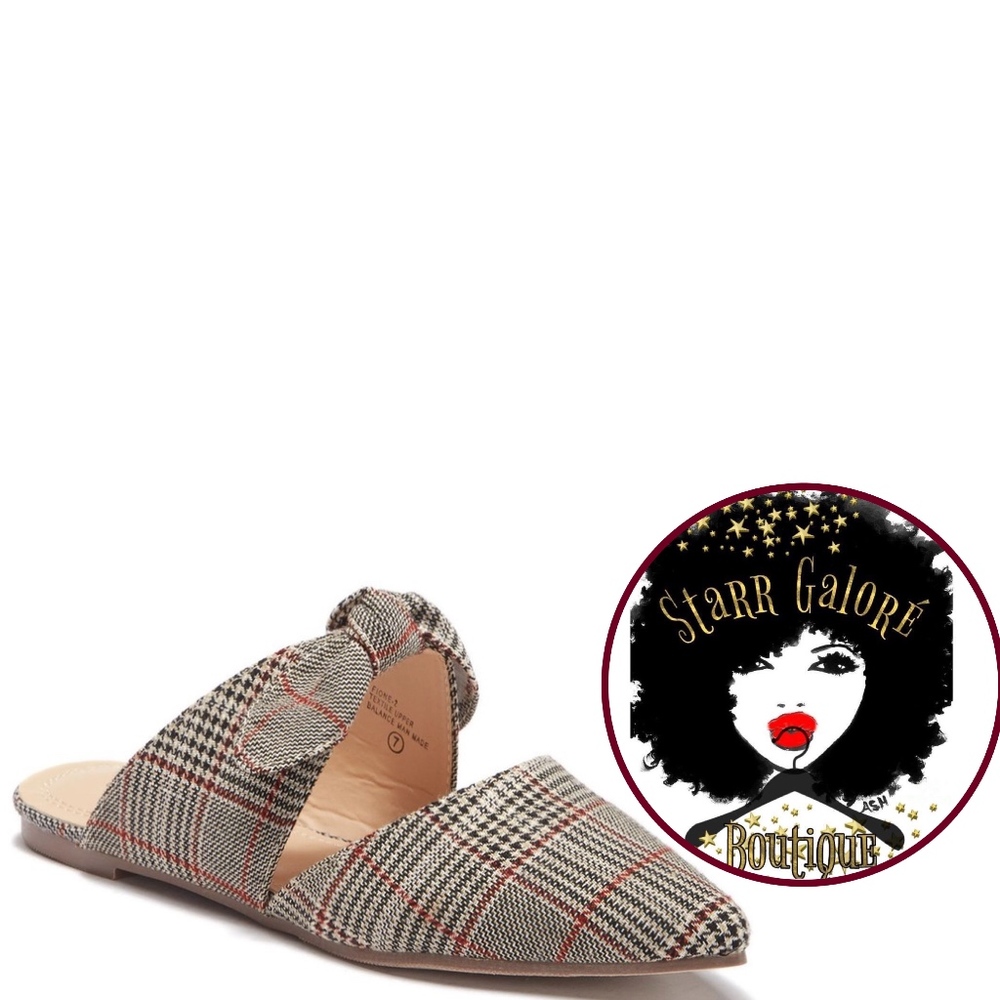 ♦️Plaid Knotted Mules♦️
